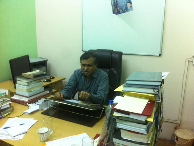 Rajesh Mishra, a sociologist in Lucknow University, faced backlash against posting a Facebook post titled ‘Umar Khalid, my son’. (HT Photo) Rajesh Mishra, a sociologist in Lucknow University, faced backlash against posting a Facebook post titled ‘Umar Khalid, my son’. (HT Photo)