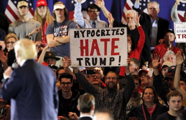 Republican presidential candidate Donald Trump addresses his campaign supporters during a campaign rally at the Savannah Center. (AFP) Republican presidential candidate Donald Trump addresses his campaign supporters during a campaign rally at the Savannah Center. (AFP)