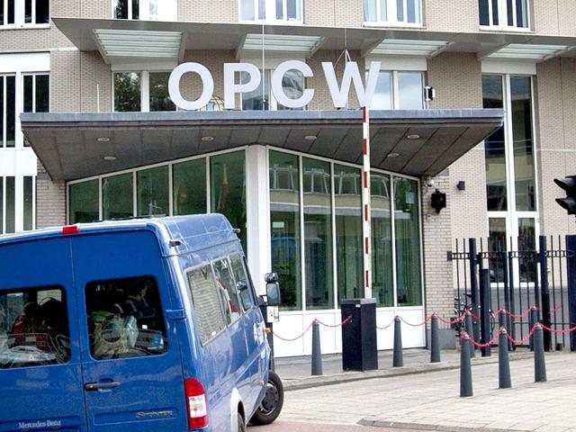 The Organisation for the Prohibition of Chemical Weapons (OPCW) is marking the April 29, 1997, entry into force of the Chemical Weapons Convention with a three-day conference. (AFP File Photo) The Organisation for the Prohibition of Chemical Weapons (OPCW) is marking the April 29, 1997, entry into force of the Chemical Weapons Convention with a three-day conference. (AFP File Photo)