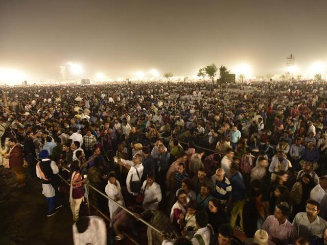 The Art of Living foundation organised the World Culture Festival, which was held on the banks of Yamuna river amid controversy. (Arvind Yadav/HT Photo) The Art of Living foundation organised the World Culture Festival, which was held on the banks of Yamuna river amid controversy. (Arvind Yadav/HT Photo)