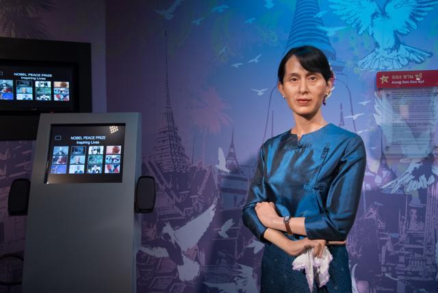 A wax replica of Burmese stateswoman Aung San Suu Kyi at Bangkok’s Madame Tussauds. (Shutterstock)
