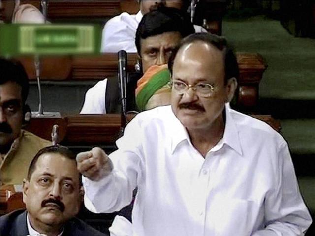 Urban development minister Venkaiah Naidu explaining the various facets of the real estate bill to Lok Sabha members. (PTI) Urban development minister Venkaiah Naidu explaining the various facets of the real estate bill to Lok Sabha members. (PTI)