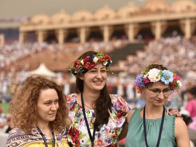 The Art of Living foundation had claimed in its promotional literature that 35 lakh people would come from 155 countries. (Virendra Singh Gosain/HT Photo) The Art of Living foundation had claimed in its promotional literature that 35 lakh people would come from 155 countries. (Virendra Singh Gosain/HT Photo)