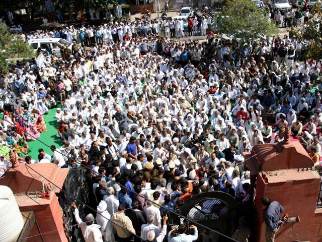 Members of the Jat community holding a meeting to decide further course of action. (Manoj Dhaka/HT File Photo) Members of the Jat community holding a meeting to decide further course of action. (Manoj Dhaka/HT File Photo)