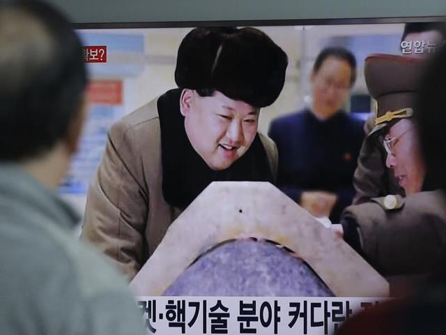 People watch a TV screen showing North Korean leader Kim Jong-Un during a news program, at Seoul Railway Station in Seoul, South Korea. (AP) People watch a TV screen showing North Korean leader Kim Jong-Un during a news program, at Seoul Railway Station in Seoul, South Korea. (AP)