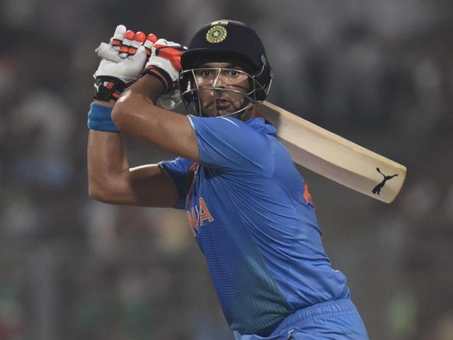 Yuvraj Singh was dismissed caught and bowled by Nathan McCullum for just 5. (Ashok Nath Dey/HT Photo) Yuvraj Singh was dismissed caught and bowled by Nathan McCullum for just 5. (Ashok Nath Dey/HT Photo)