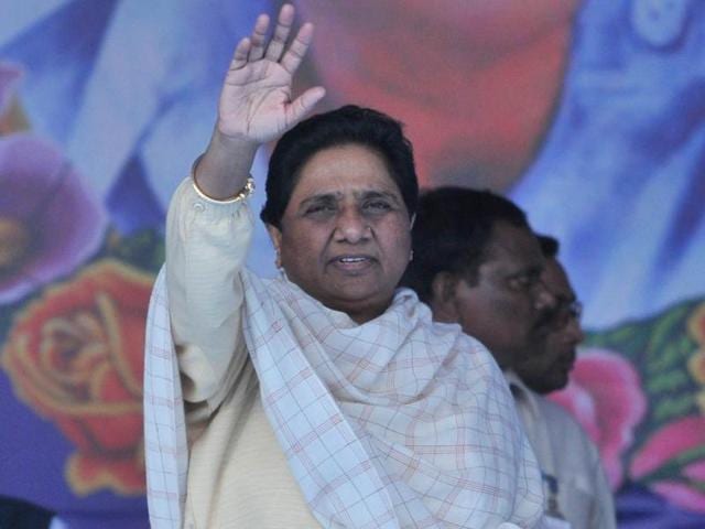 Former Uttar Pradesh chief minister Mayawati during a rally on the birth anniversary of BSP founder Kanshi Ram in Punjab on Tuesday.(Pardeep Pandit/HT Photo) Former Uttar Pradesh chief minister Mayawati during a rally on the birth anniversary of BSP founder Kanshi Ram in Punjab on Tuesday.(Pardeep Pandit/HT Photo)