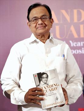 Former Union Finance Minister P Chidambaram during the release his book "Standing Guard" in Mumbai on Monday.(PTI)