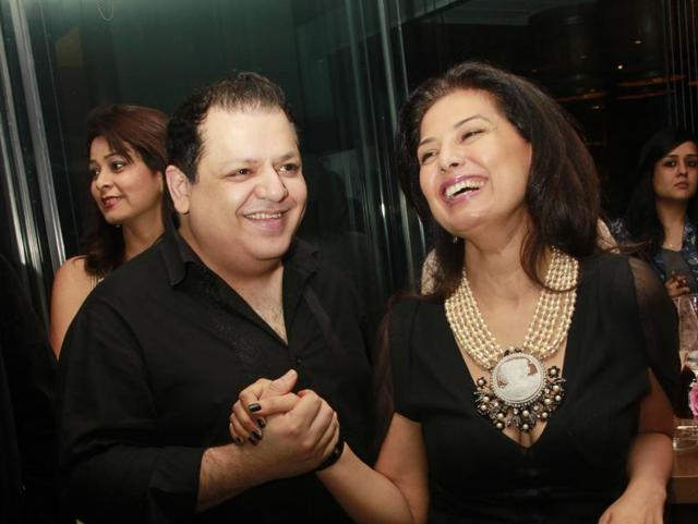 Designer Rohit Gandhi with Ritu Beri at the announcement party of HT CITY Print Fashion Week-Season 2 on March 14, at Grappa Restaurant, in Hotel Shangri La, New Delhi. (Shivam Saxena/HT Photo) 