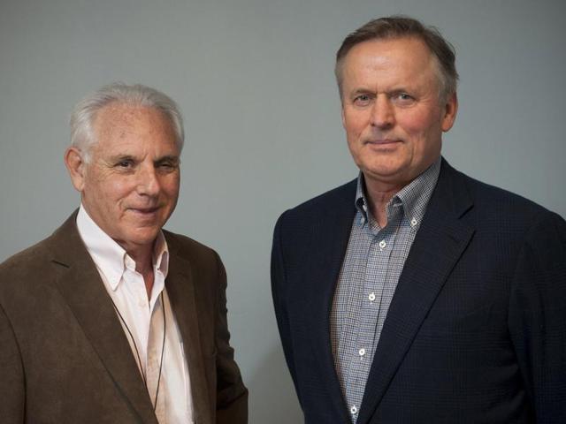 Author John Grisham (R) and Neal Kassell, neurosurgeon and founder of the Focused Ultrasound.(REUTERS) Author John Grisham (R) and Neal Kassell, neurosurgeon and founder of the Focused Ultrasound.(REUTERS)