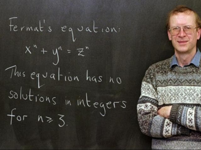 Andrew Wiles (in 1998) poses next to Fermat’s last theorem — the proof of which has won him the Abel prize. (AP) Andrew Wiles (in 1998) poses next to Fermat’s last theorem — the proof of which has won him the Abel prize. (AP)