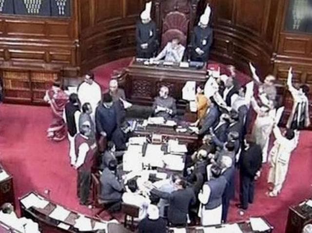 The Sikh Gurdwaras (Amendment) Bill was introduced in the House by Union home minister Rajnath Singh.(HT Photo)