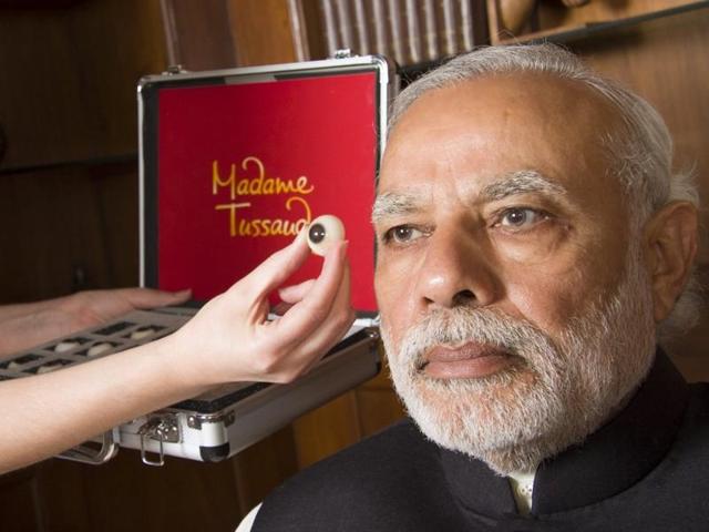 Frame grab from a Madame Tussauds video showing Prime Minister Narendra Modi being measured for his wax figure. (Madame Tussauds) Frame grab from a Madame Tussauds video showing Prime Minister Narendra Modi being measured for his wax figure. (Madame Tussauds)