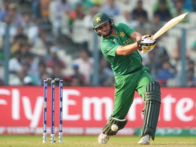 Pakistan's captain Shahid Afridi plays a shot during the World T20 cricket tournament. (AFP Photo) Pakistan's captain Shahid Afridi plays a shot during the World T20 cricket tournament. (AFP Photo)