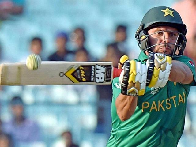Kolkata: Pakistan's captain Shahid Afridi plays a shot during World Cup T20I match. (PTI Photo) Kolkata: Pakistan's captain Shahid Afridi plays a shot during World Cup T20I match. (PTI Photo)