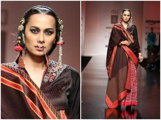 Ethincwear was all about smart layering at Virtues by Viral, Ashish & Vikrant. (Raajessh Kashyap/ Hindustan Times) 