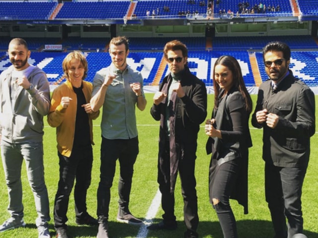 While Hrithik, Sonakshi and Anil posed with Real Madrid stars in, wait for it, Madrid. (Instagram)