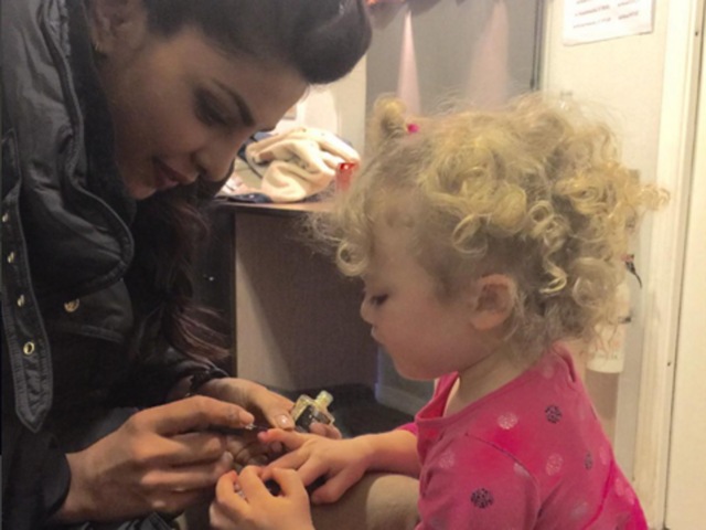 So what have our favourite stars been up to? All we need to do is check their Instagram updates. Priyanka Chopra has been painting nails of Quantico co-star Jake McLaughlin’s daughter. (Instagram)