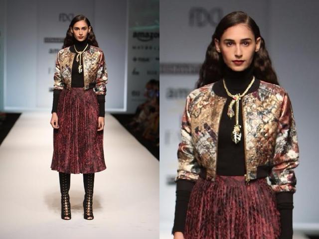 Loved the knife pleats and winter capelets at Hemant-Nandita. (Raajessh Kashyap/HT Photo) Loved the knife pleats and winter capelets at Hemant-Nandita. (Raajessh Kashyap/HT Photo)