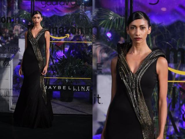 Structured silhouettes made mark at Gaurav Gupta’s open-air show. (Raajessh Kashyap/HT Photo) Structured silhouettes made mark at Gaurav Gupta’s open-air show. (Raajessh Kashyap/HT Photo)