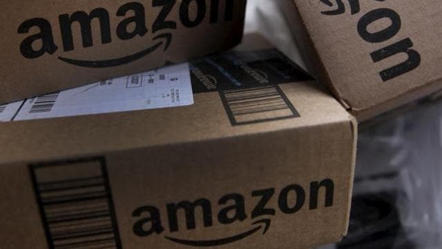 An Amazon branded cardboard box.(Bloomberg via Getty Images) An Amazon branded cardboard box.(Bloomberg via Getty Images)
