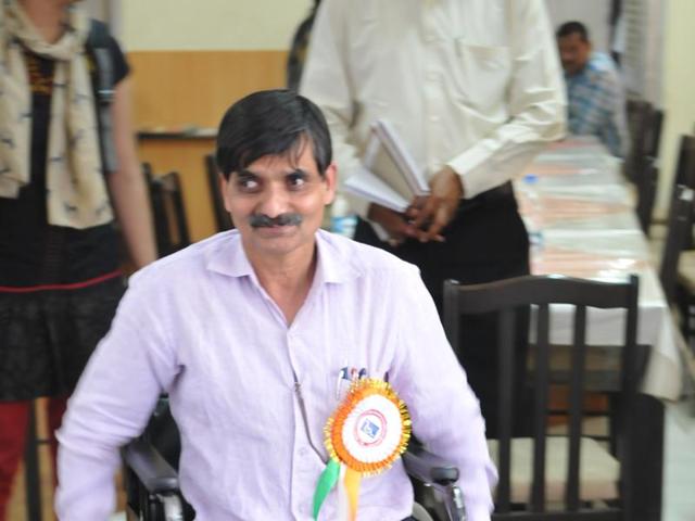 Disability expert GN Karna was in Bhopal recently. (Mujeeb Faruqui/ HT photo) Disability expert GN Karna was in Bhopal recently. (Mujeeb Faruqui/ HT photo)