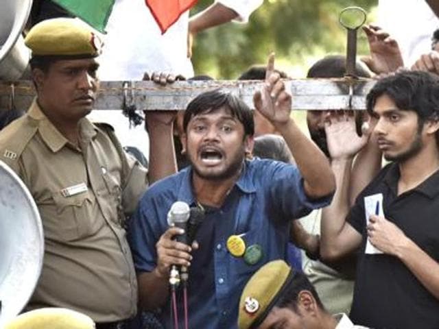 Kanhaiya, who was granted six months interim bail on March 2, is facing sedition charge in connection with an event at JNU on February 9 where anti-national slogans were allegedly raised and Parliament attack convict Afzal Guru hailed as a ‘martyr’. (PTI) Kanhaiya, who was granted six months interim bail on March 2, is facing sedition charge in connection with an event at JNU on February 9 where anti-national slogans were allegedly raised and Parliament attack convict Afzal Guru hailed as a ‘martyr’. (PTI)
