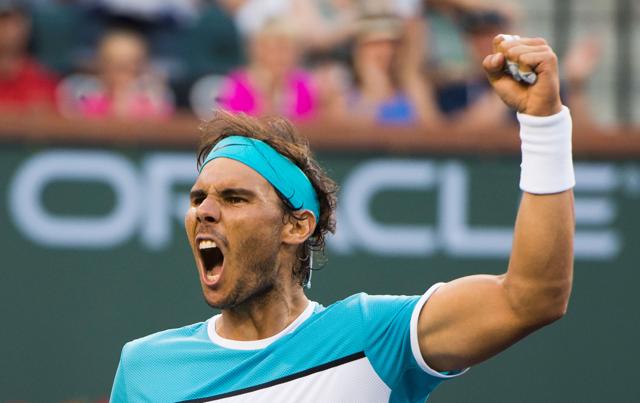 Rafael Nadal of Spain reacts after defeating Alexander Zverev of Germany. (AFP Photo)