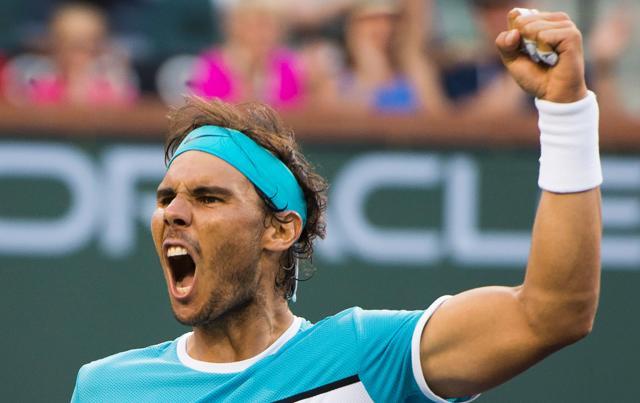 Rafael Nadal of Spain reacts after defeating Alexander Zverev of Germany. (AFP Photo)