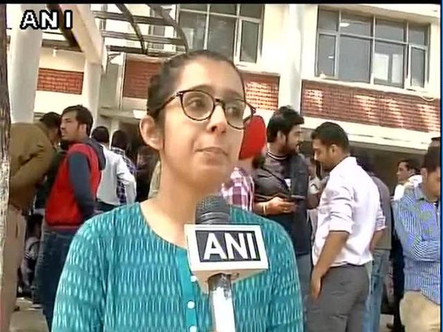 Ganesh Joshi’s daughter Neha Joshi told ANI her father was arrested under pressure from the Congress government. (ANI) Ganesh Joshi’s daughter Neha Joshi told ANI her father was arrested under pressure from the Congress government. (ANI)