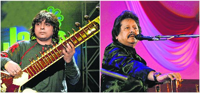 Niladri Kumar and Pankaj Udhas in concert. (HT Photos) Niladri Kumar and Pankaj Udhas in concert. (HT Photos)