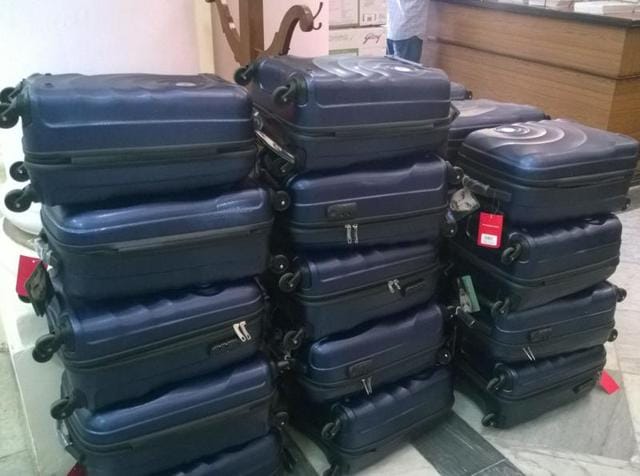 Briefcases lay in the Bihar assembly. The government sent gifts to its lawmakers on Friday. (HT Photo) Briefcases lay in the Bihar assembly. The government sent gifts to its lawmakers on Friday. (HT Photo)