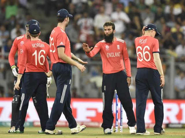 Moeen Ali of England celebrates after taking the wicket of South Africas’ Hashim Amla. (Anshuman Poyrekar/HT Photo) Moeen Ali of England celebrates after taking the wicket of South Africas’ Hashim Amla. (Anshuman Poyrekar/HT Photo)