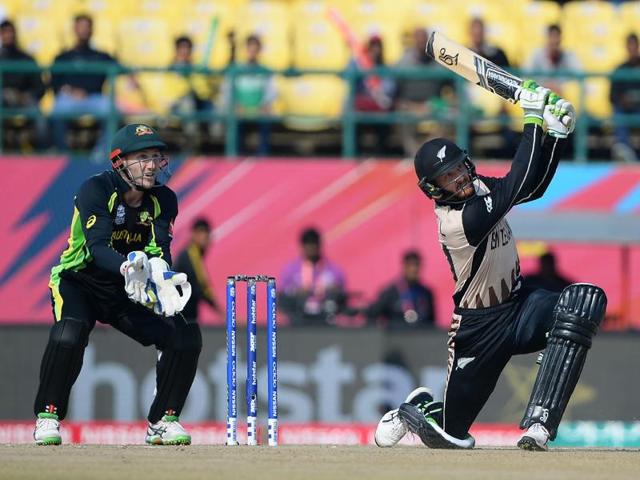 New Zealand's Martin Guptill plays a shot. (AFP Photo) 