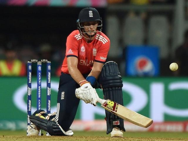 Joe Root plays a reverse sweep for six. (AFP) Joe Root plays a reverse sweep for six. (AFP)