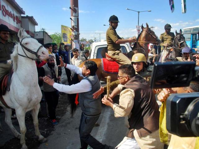 MLA Ganesh Joshi Joshi was arrested on Friday morning from a hotel for allegedly breaking 14-year-old Shaktiman’s leg. (Vinay Santosh Kumar/Hindustan Times) MLA Ganesh Joshi Joshi was arrested on Friday morning from a hotel for allegedly breaking 14-year-old Shaktiman’s leg. (Vinay Santosh Kumar/Hindustan Times)