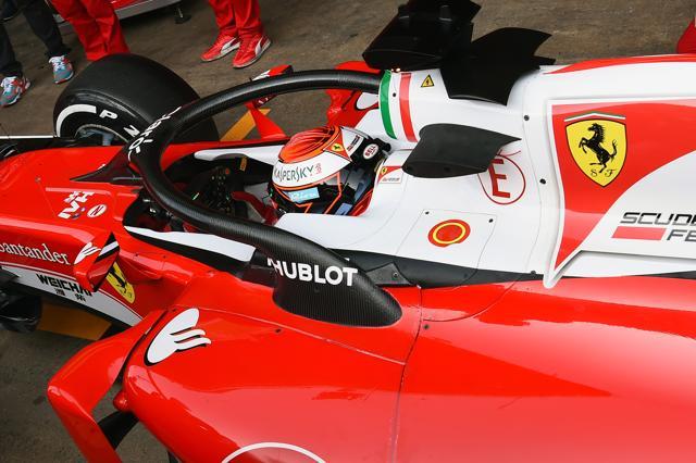Ferrari’s Kimi Raikkonen of Finland returns to the garage after testing the new halo head protection system during day three of F1 winter testing at Circuit de Catalunya on March 3. (Getty Images) Ferrari’s Kimi Raikkonen of Finland returns to the garage after testing the new halo head protection system during day three of F1 winter testing at Circuit de Catalunya on March 3. (Getty Images)