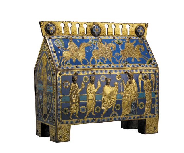 Enamelled reliquary casket, from Limoges, France 1250 CE (Photo courtesy: National Museum ) Enamelled reliquary casket, from Limoges, France 1250 CE (Photo courtesy: National Museum )