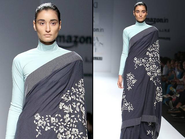 Trend Alert! Turtleneck blouses make a mark at the Ilk runway. (Raajeesh Kashyap/Hindustan Times)