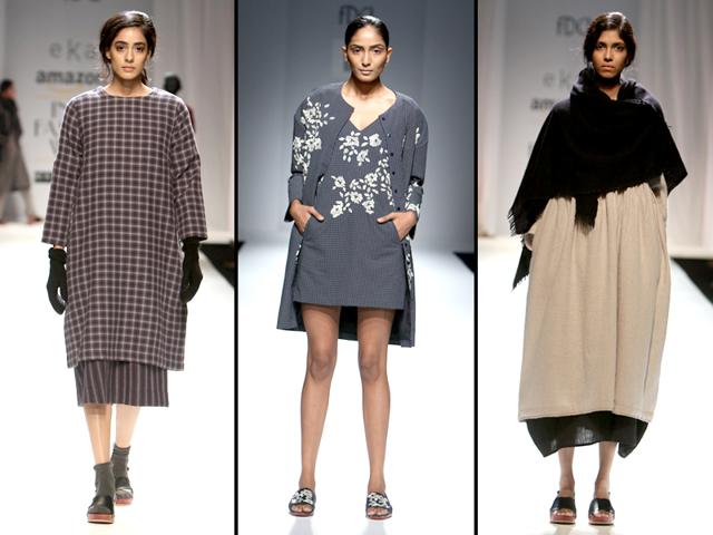 Designers went for a mix of traditional and trendy on day 4 of the Amazon India Fashion Week. (Raajeesh Kashyap/Hindustan Times)