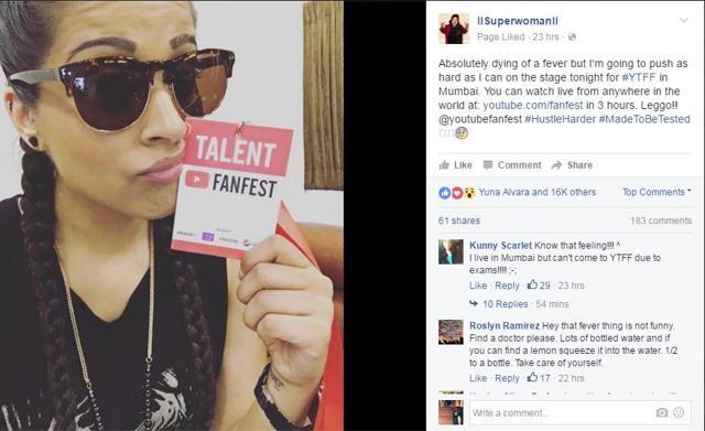 Canada-based 27-year-old comedian Lilly Singh has fans on social media platforms from across the world. (Facebook)