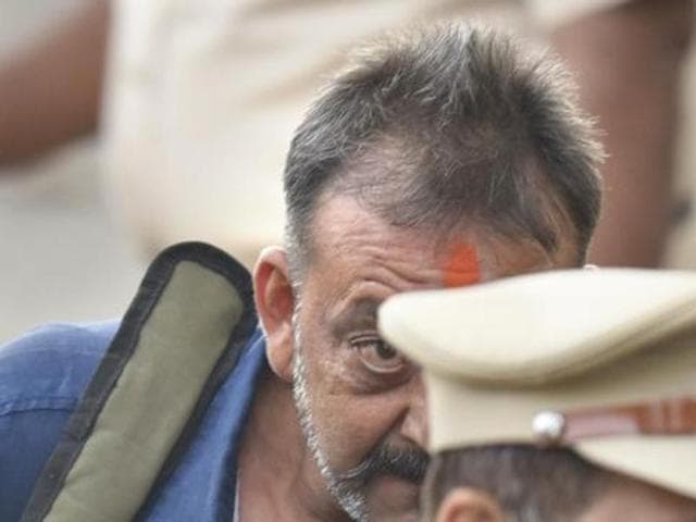 Sanjay Dutt was arrested for the possession of illegal arms. (HT)