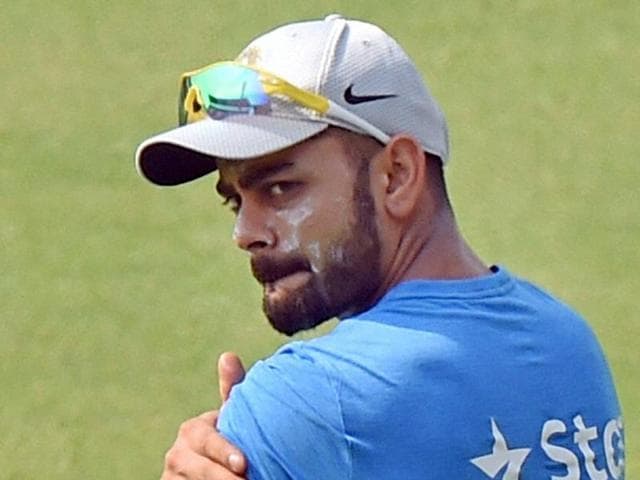 Virat Kohli was also seen getting some tips from former India captain and Cricket Association of Bengal president Sourabv Ganguly. (PTI Photo) Virat Kohli was also seen getting some tips from former India captain and Cricket Association of Bengal president Sourabv Ganguly. (PTI Photo)