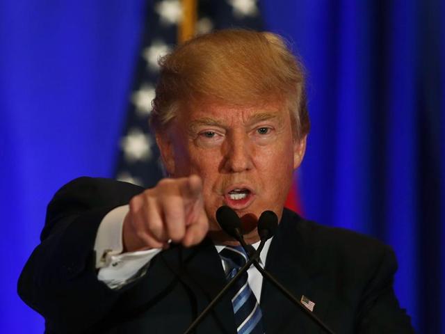 Republican presidential candidate Donald Trump gestures while speaking at a rally. (AP Photol) Republican presidential candidate Donald Trump gestures while speaking at a rally. (AP Photol)