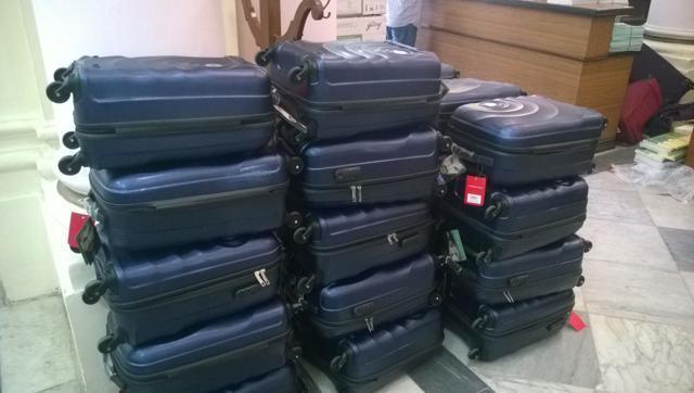 The briefcases spotted in the Bihar assembly which were sent as gifts by the Bihar government to its lawmakers on Friday. (HT Photo) The briefcases spotted in the Bihar assembly which were sent as gifts by the Bihar government to its lawmakers on Friday. (HT Photo)