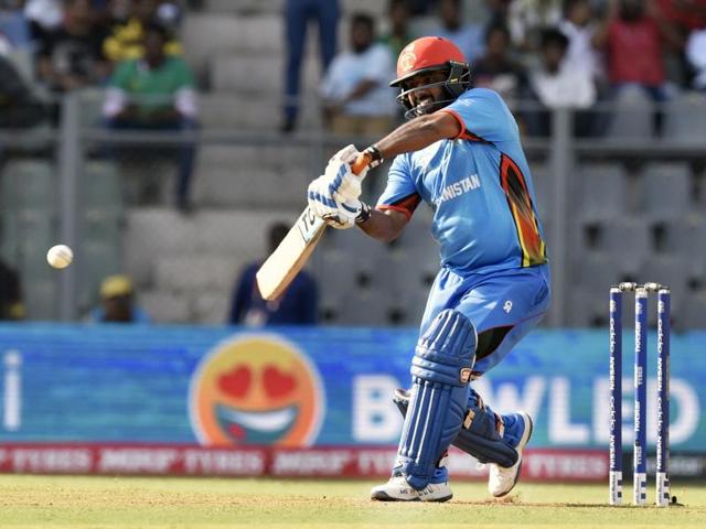 Mohammad Shahzad hits a shot. (Anshuman Poyrekar/HT Photo) Mohammad Shahzad hits a shot. (Anshuman Poyrekar/HT Photo)