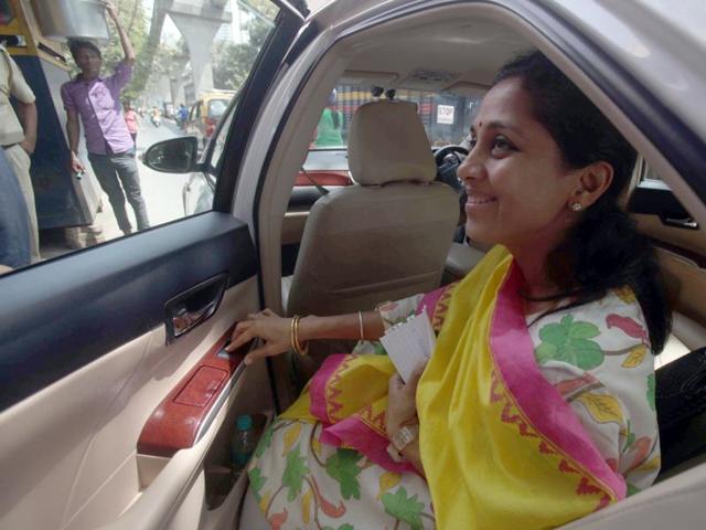 NCP MP Supriya Sule outside Arthur Road jail, after she met Chhagan Bhujbal. (Bhushan Koyande) NCP MP Supriya Sule outside Arthur Road jail, after she met Chhagan Bhujbal. (Bhushan Koyande)