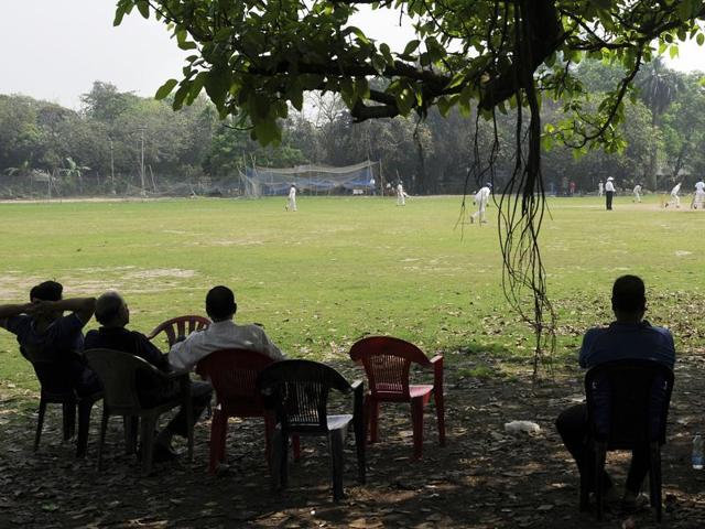 Club cricket at Maidan under the guidance of cricket association of Bengal (CAB). In India cricket is the most popular sports. (Ashok Nath Dey/HT Photo)