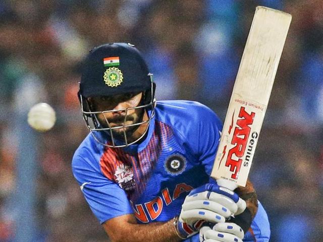 Virat Kohli bats during ICC World Twenty20 contest between India and Pakistan at Eden Gardens. (Ajay Aggarwal/HT Photo) Virat Kohli bats during ICC World Twenty20 contest between India and Pakistan at Eden Gardens. (Ajay Aggarwal/HT Photo)