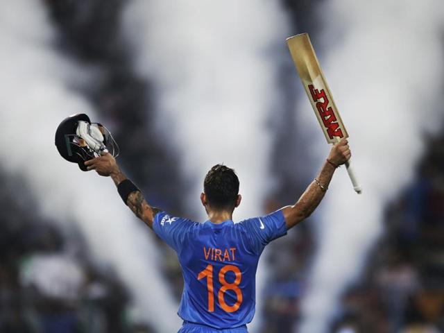 India's Virat Kohli celebrates his team victory during the ICC World Twenty20 2016 cricket match against Pakistan at Eden Gardens in Kolkata. (AP Photo) India's Virat Kohli celebrates his team victory during the ICC World Twenty20 2016 cricket match against Pakistan at Eden Gardens in Kolkata. (AP Photo)